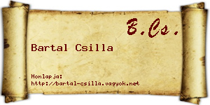 Bartal Csilla névjegykártya